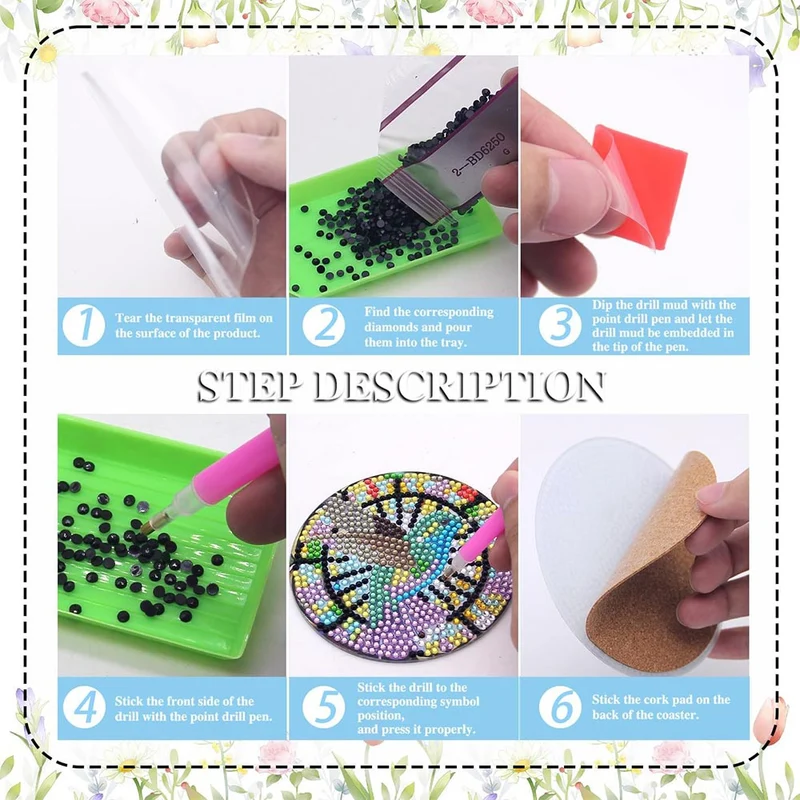 5D Diamond Painting Untersetzer Vögel