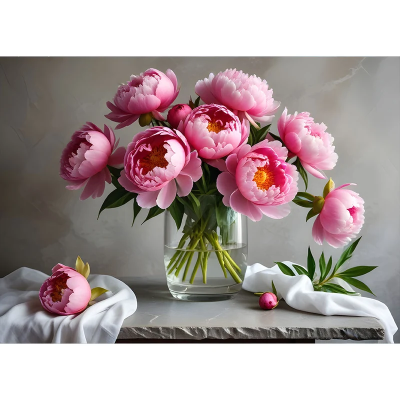5D Diamond Painting – A Bouquet Of Vibrant Pink Peonies