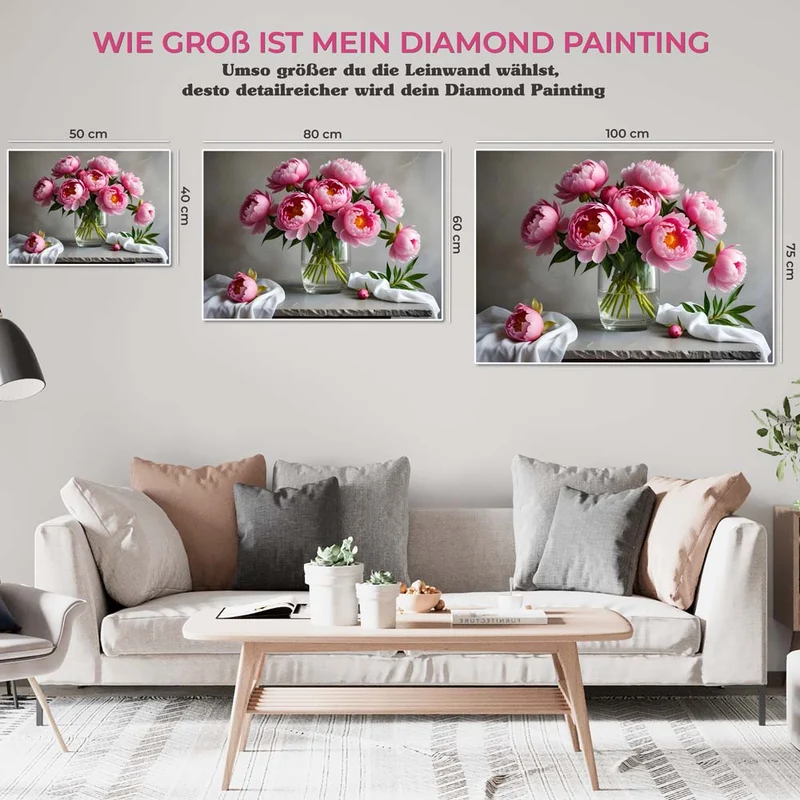 5D Diamond Painting – A Bouquet Of Vibrant Pink Peonies