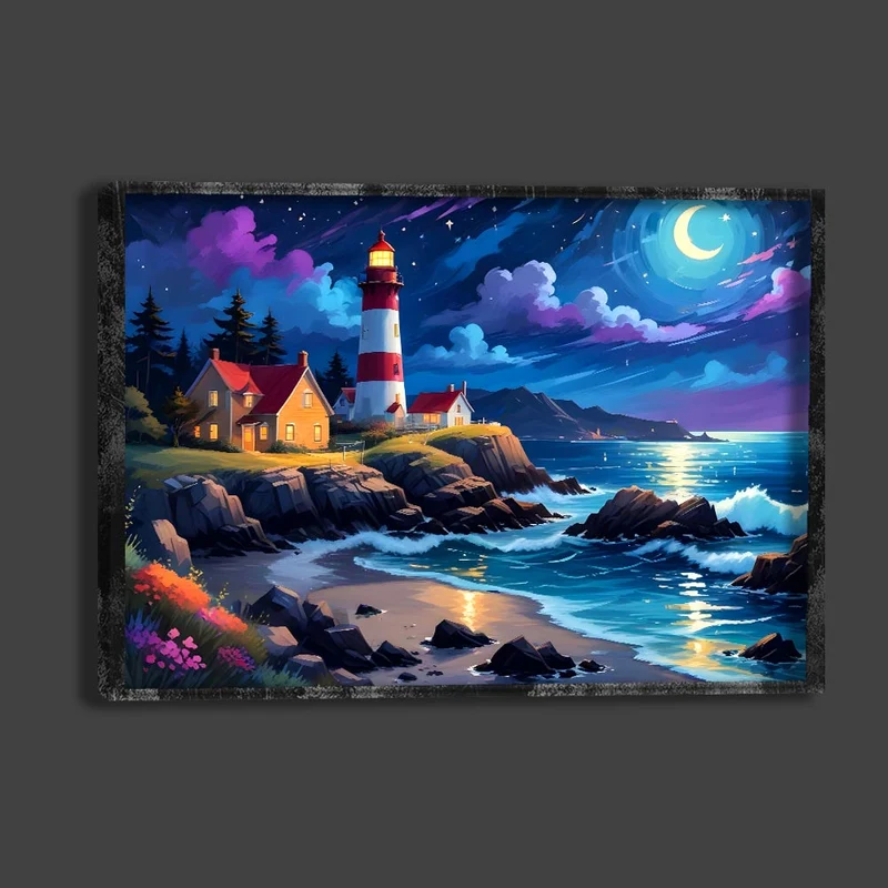 5D Diamond Painting – Lighthouse In The Moonlight