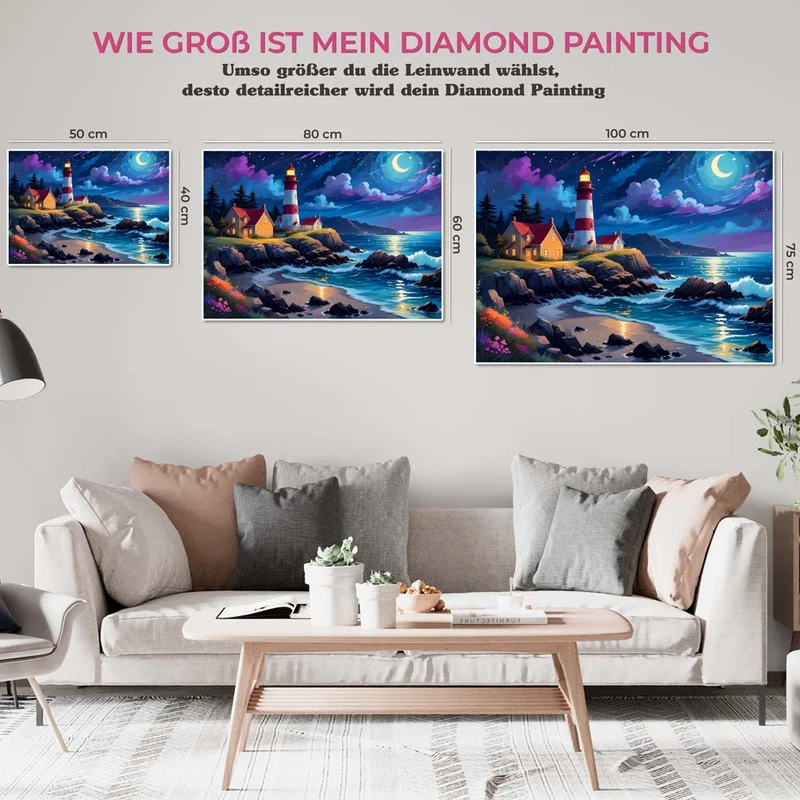 5D Diamond Painting – Lighthouse In The Moonlight