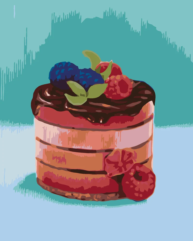 Diamond painting - HIMBEERTORTE MIT SCHOKOLADE (MYROSLAVA VOLOSCHUK)