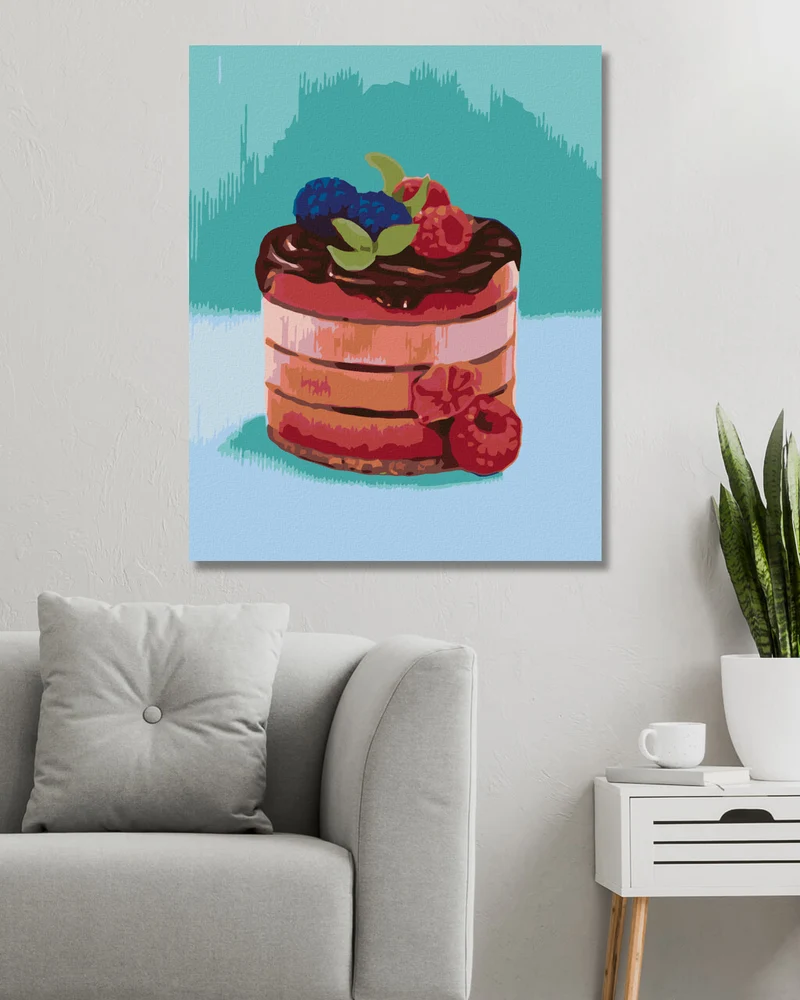 Diamond painting - HIMBEERTORTE MIT SCHOKOLADE (MYROSLAVA VOLOSCHUK)