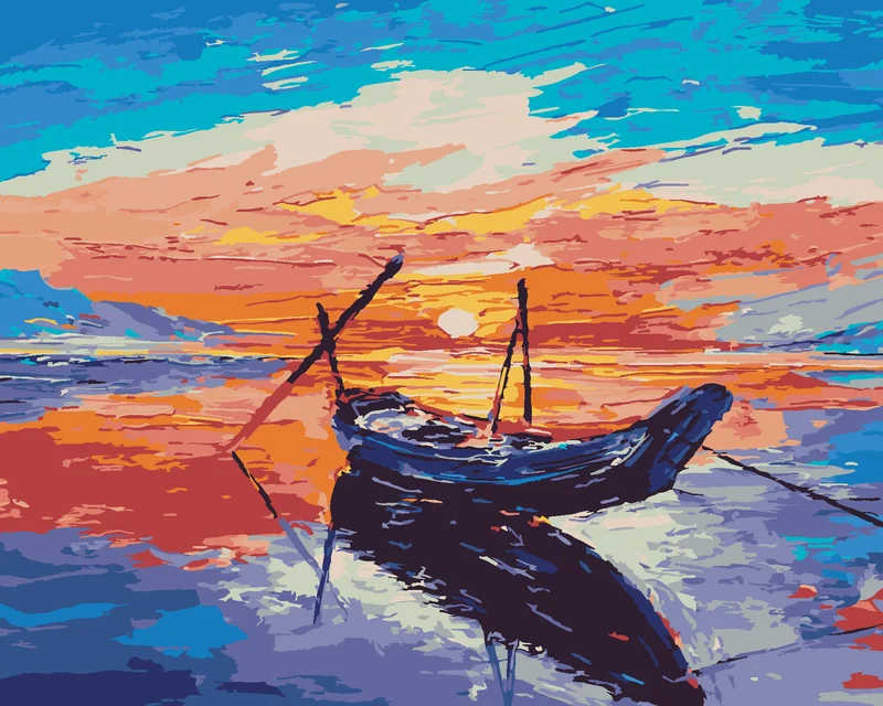 Diamond painting - KLEINES FISCHERBOOT