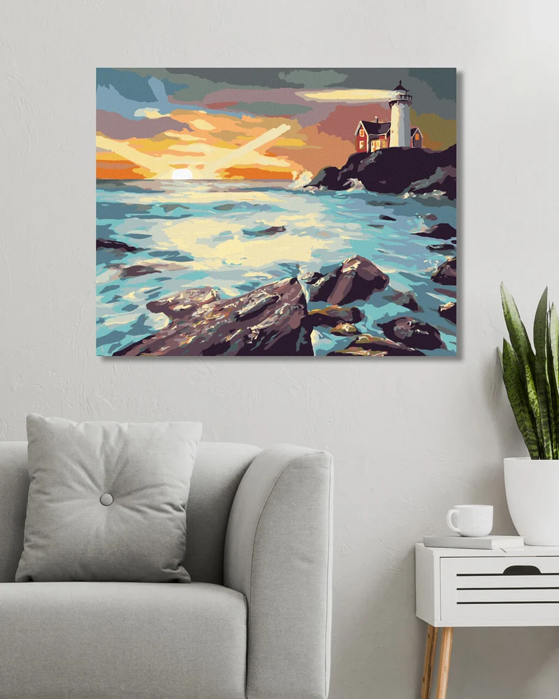Diamond painting - LEUCHTTURM NACH SONNENUNTERGANG (D. RUSTY RUST)