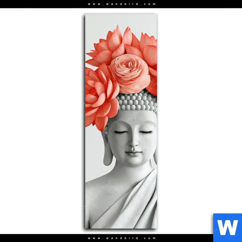 Spannbild | Buddha mit Blütenkrone | Schmal