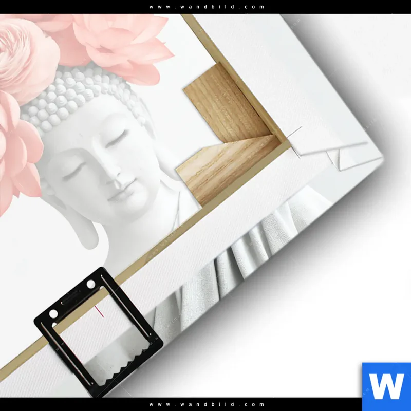 Leinwandbild | Buddha mit Blütenkrone | Quadrat