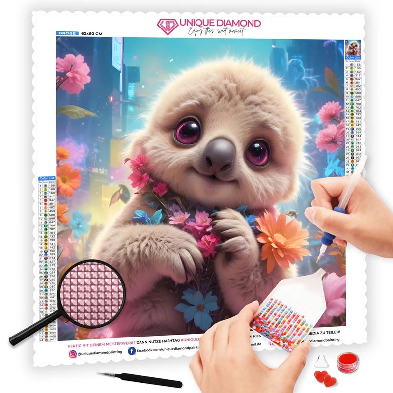 5D Diamond Painting – Baby Faultier