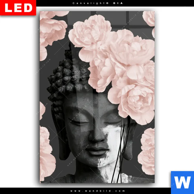 Wechselmotiv Acrylglas Canvalight® DIA | Buddha - Blüten der Stille | Hochformat