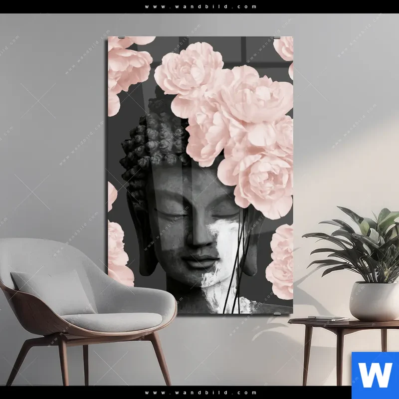 Acrylglasbild | Buddha - Blüten der Stille | Hochformat