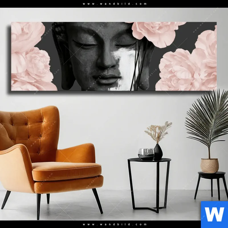 Leinwandbild | Buddha - Blüten der Stille | Panorama