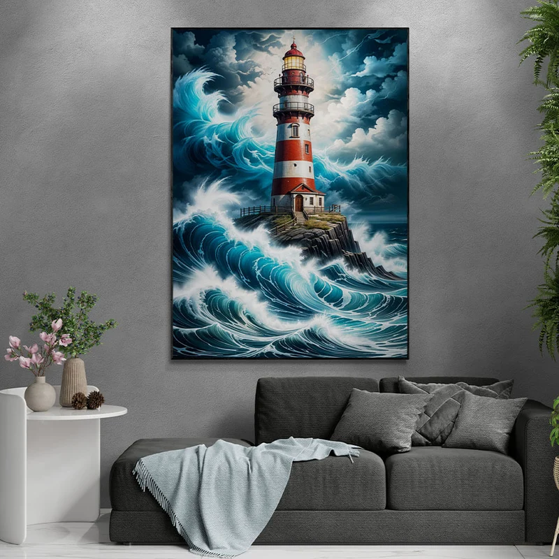 5D Diamond Painting – Lighthouse Storm