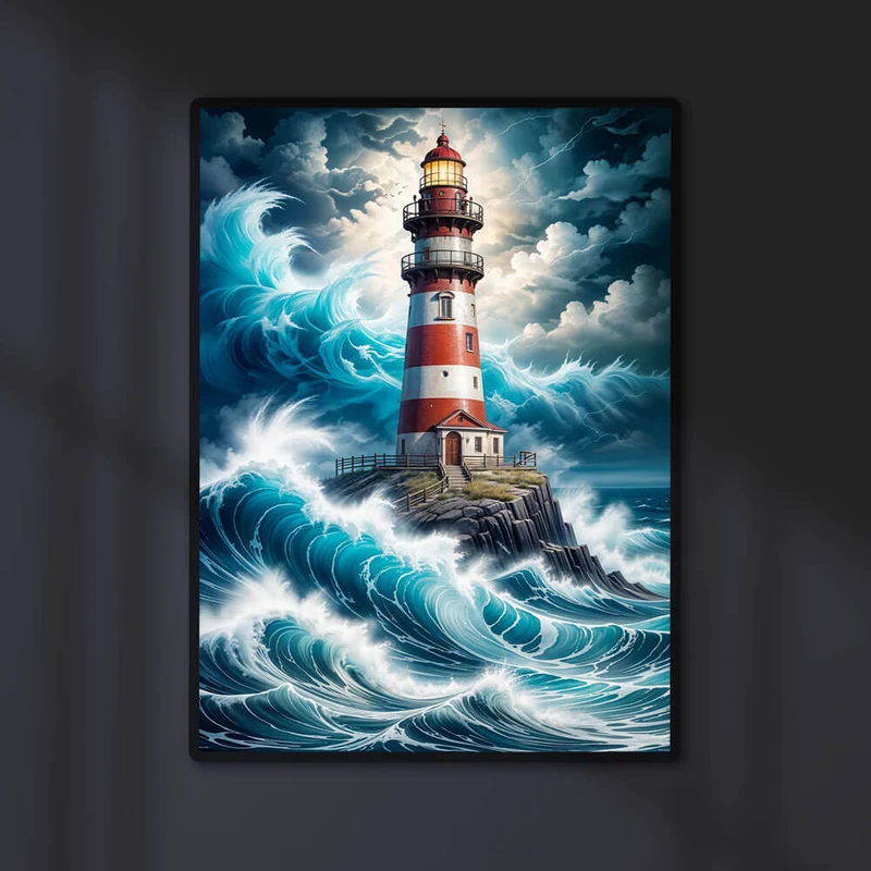 5D Diamond Painting – Lighthouse Storm