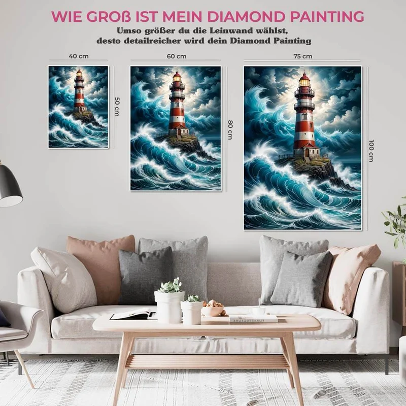 5D Diamond Painting – Lighthouse Storm