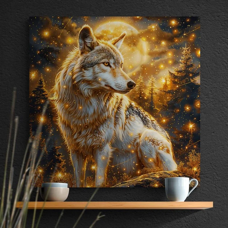 5D Diamond Painting – Lunar Guardian Wolf
