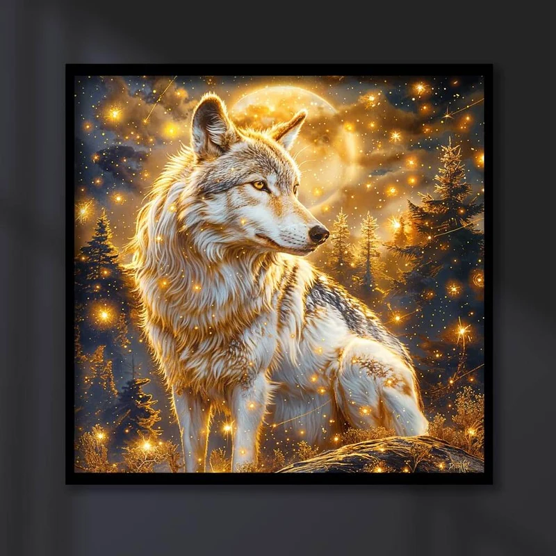 5D Diamond Painting – Lunar Guardian Wolf