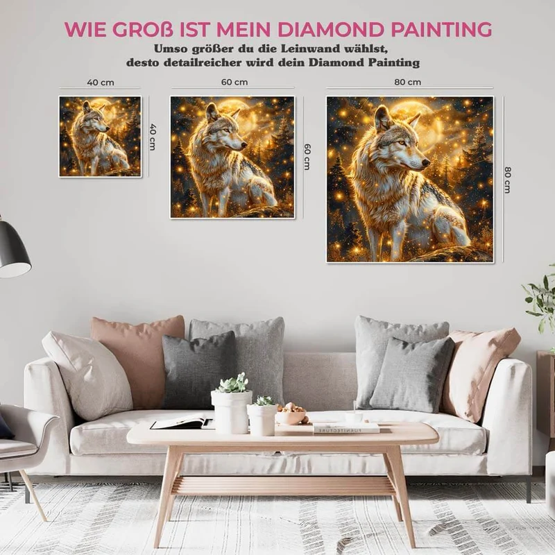 5D Diamond Painting – Lunar Guardian Wolf