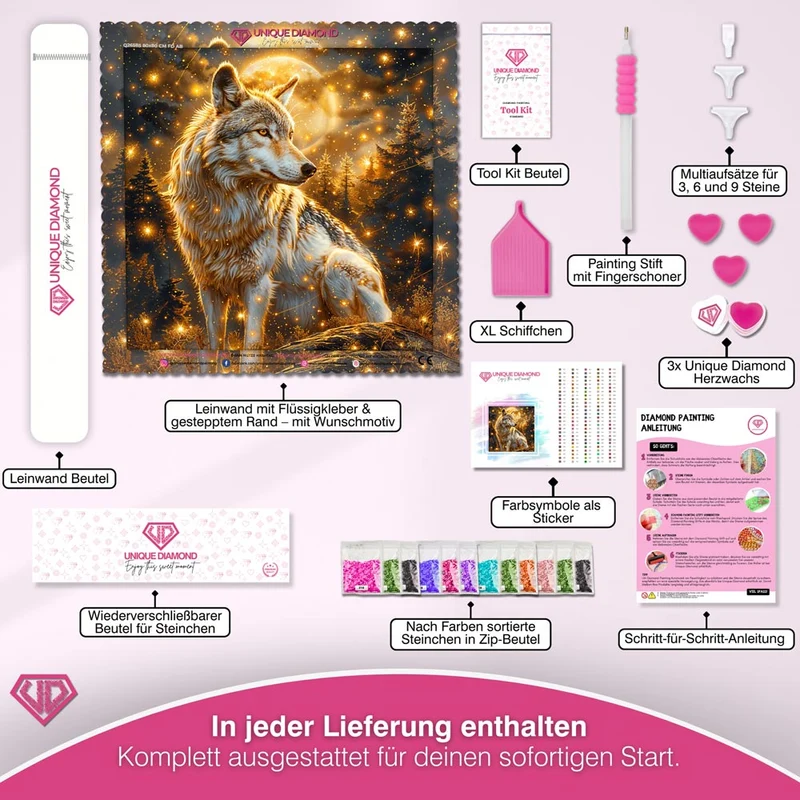 5D Diamond Painting – Lunar Guardian Wolf