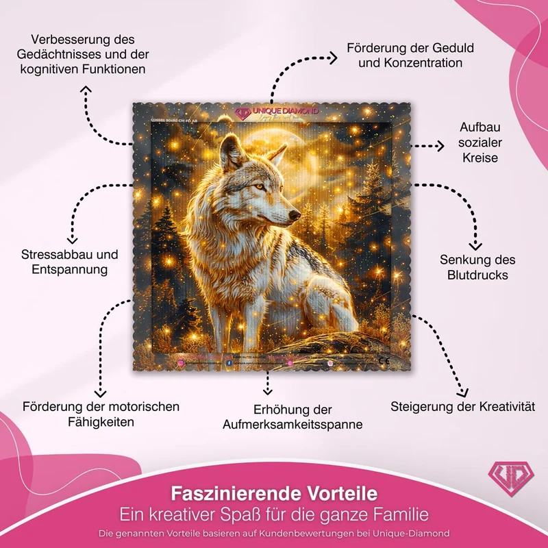 5D Diamond Painting – Lunar Guardian Wolf