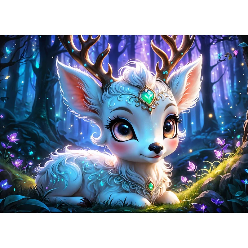 5D Diamond Painting – Luminous Forest Jewel