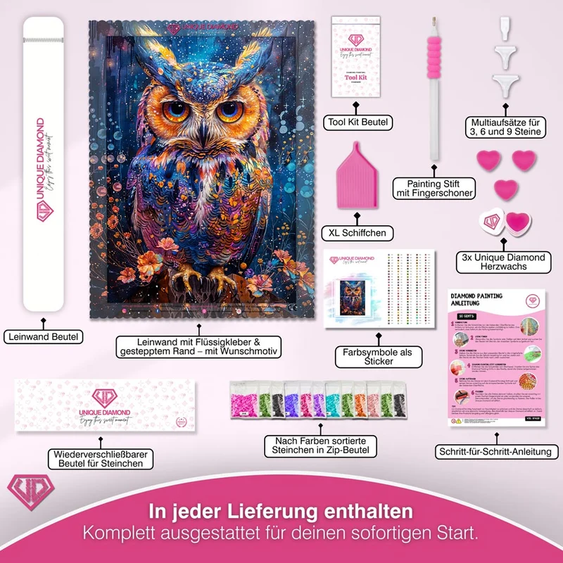 5D Diamond Painting – Luminous Nocturne Owl