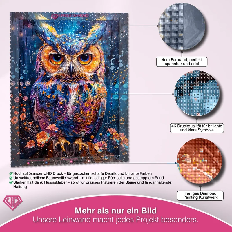 5D Diamond Painting – Luminous Nocturne Owl