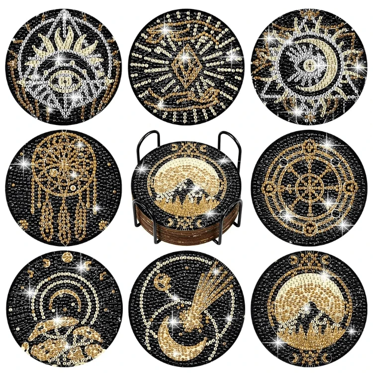 Diamond Painting Untersetzer Tarot 8er Set DIY Bastelset
