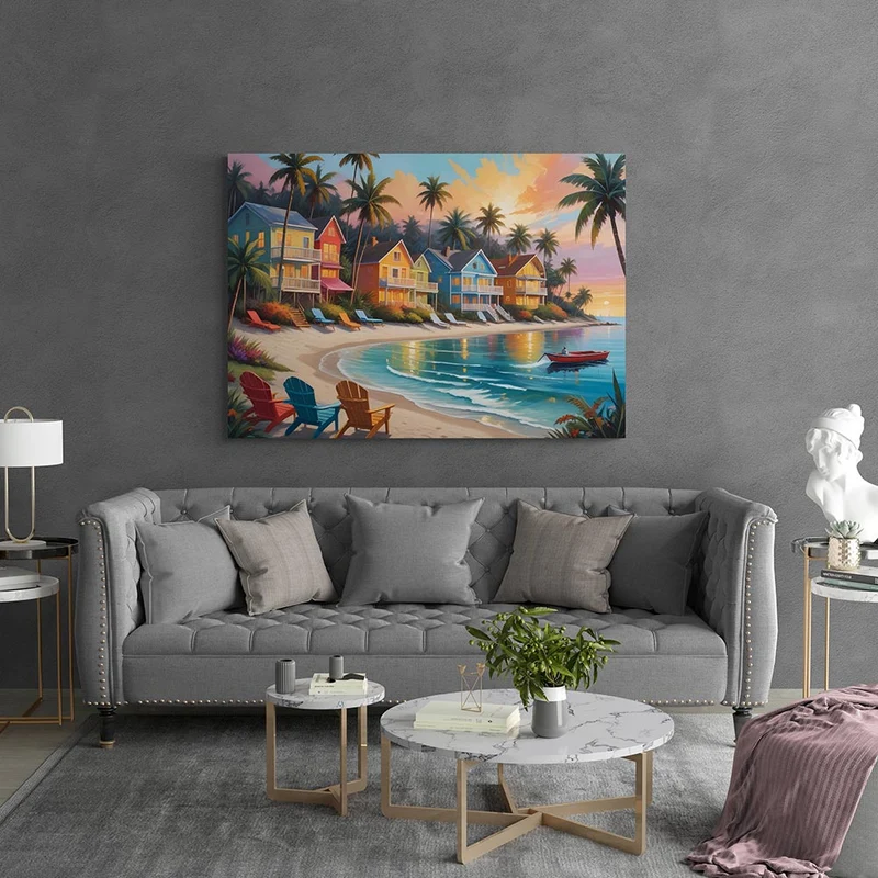 5D Diamond Painting – Tropical Beach Town