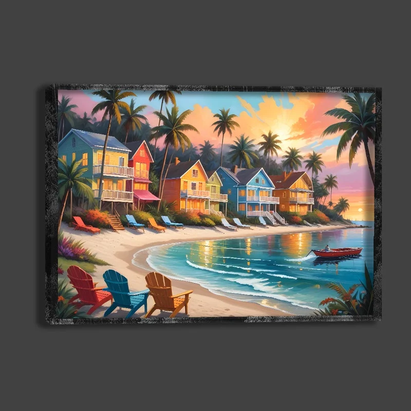 5D Diamond Painting – Tropical Beach Town