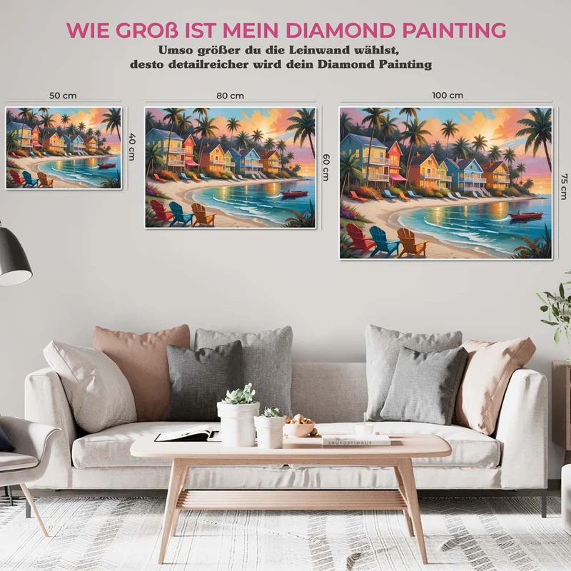 5D Diamond Painting – Tropical Beach Town