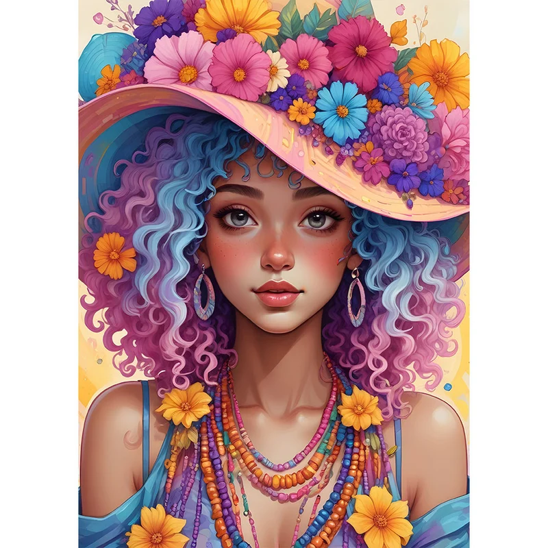 5D Diamond Painting – Flower Girl