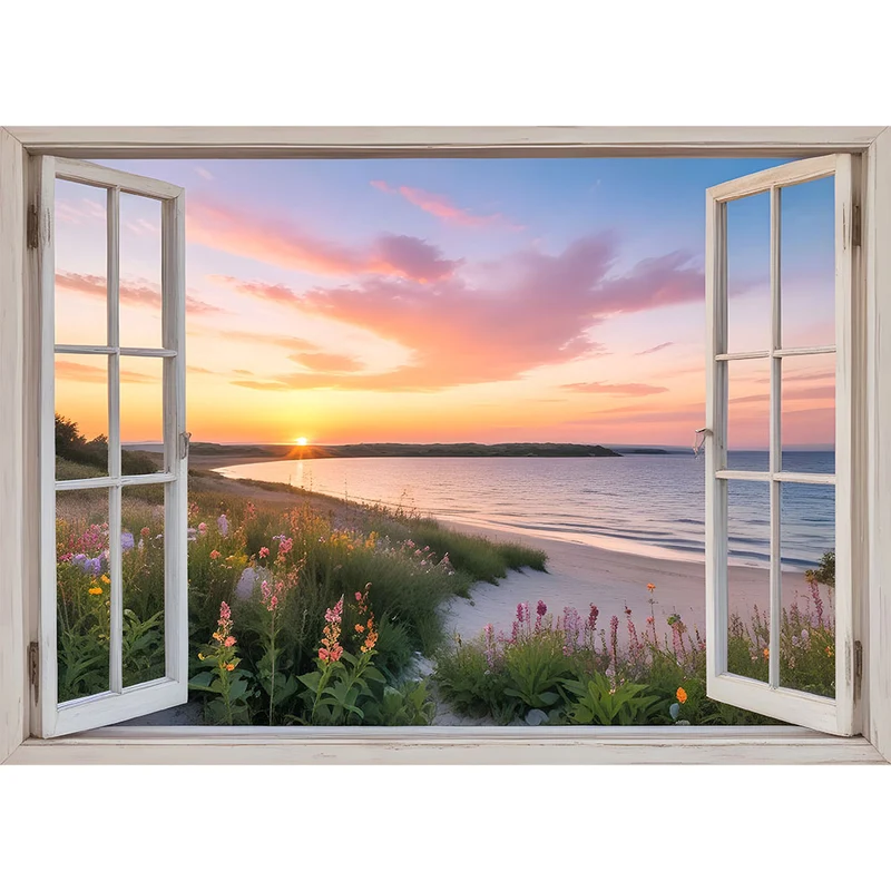 5D Diamond Painting – Fenster Strandblick