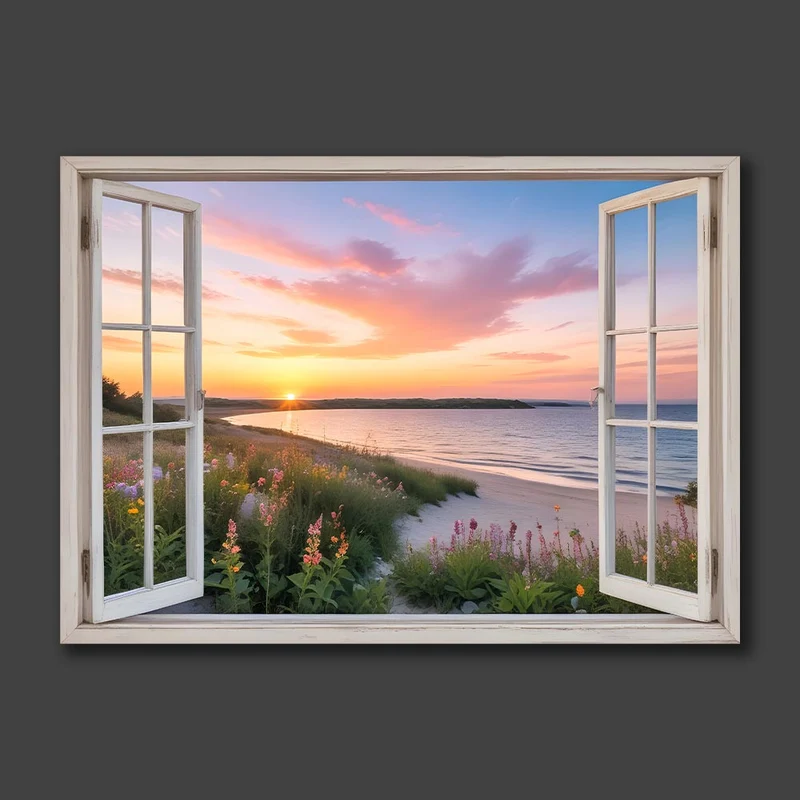 5D Diamond Painting – Fenster Strandblick