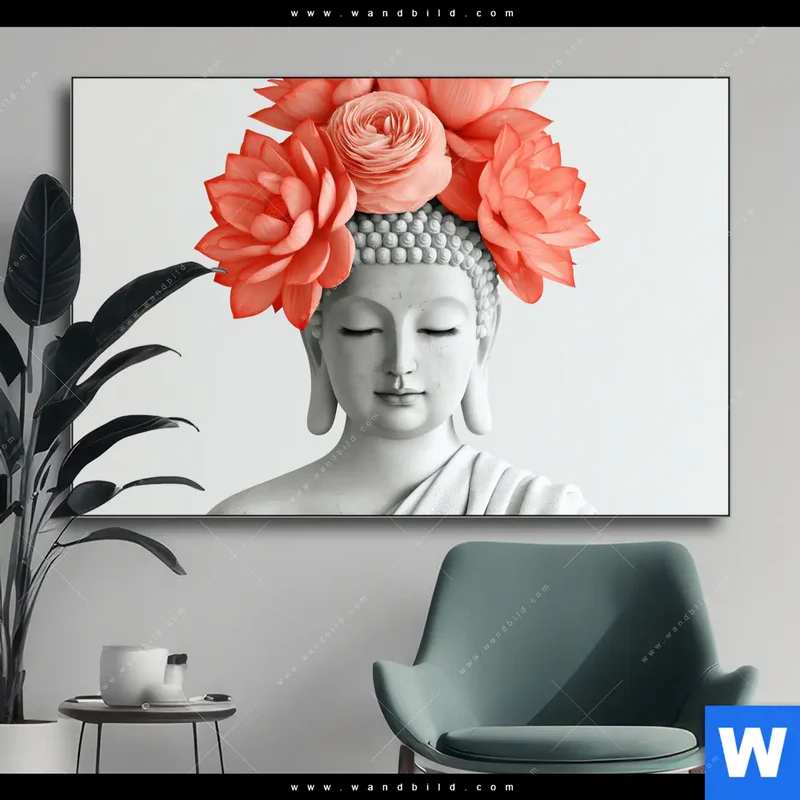Wechselmotiv | Buddha mit Blütenkrone | Querformat