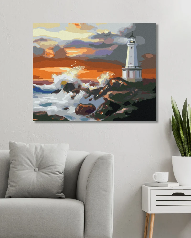 Diamond painting - LEUCHTTURM IN DER ABENDDÄMMERUNG (D. RUSTY RUST)