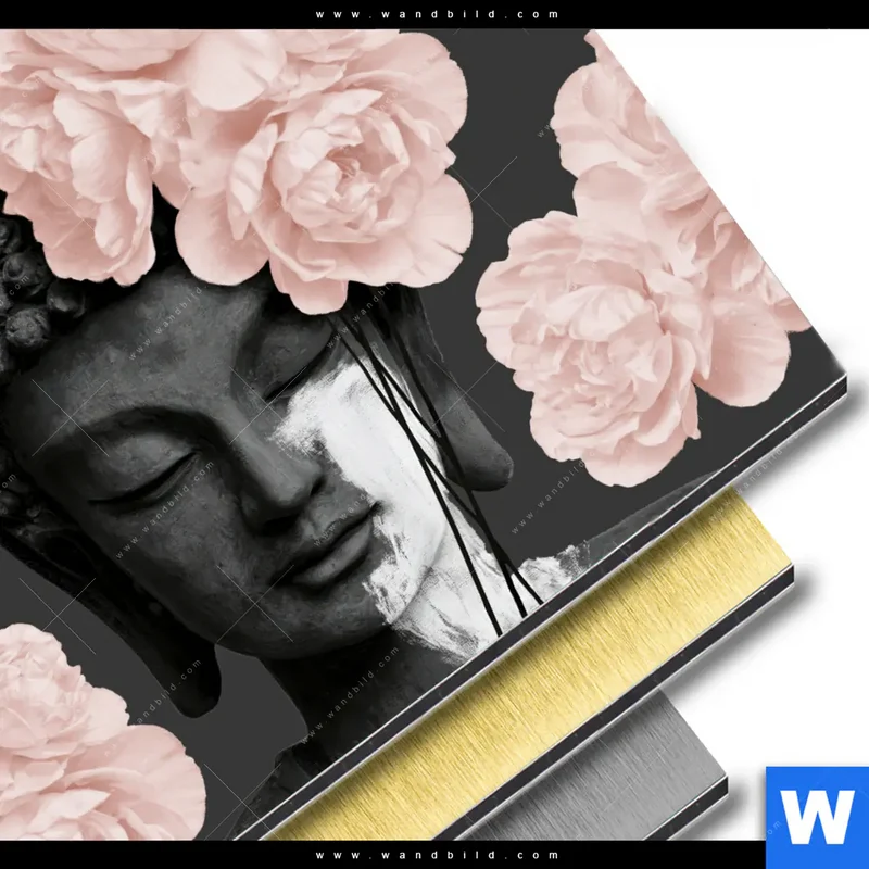 Aluminiumbild gebürstet | Buddha - Blüten der Stille | Quadrat