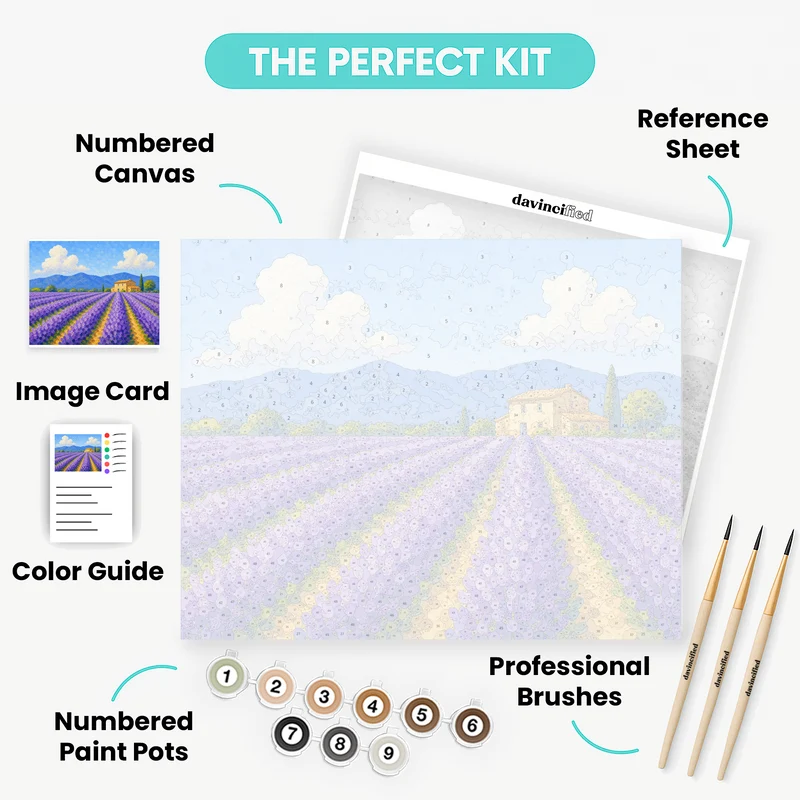 Lavender Fields Farmhouse - Paint by Numbers Kit
