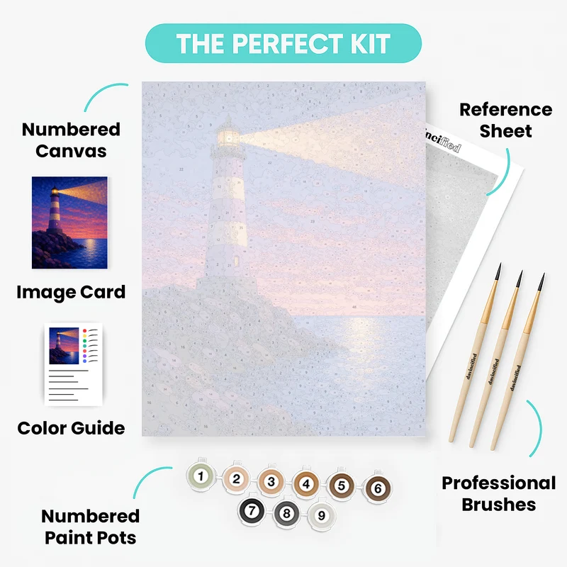 Twilight Lighthouse Beam - Paint by Numbers Kit