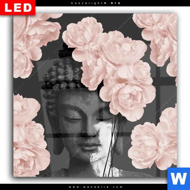 Wechselmotiv Acrylglas Canvalight® DIA | Buddha - Blüten der Stille | Quadrat
