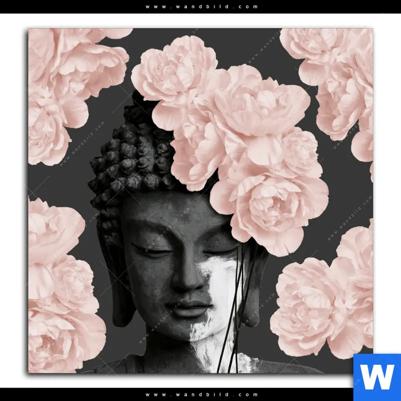 Leinwandbild | Buddha - Blüten der Stille | Quadrat