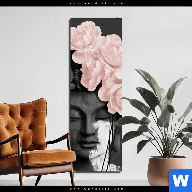 Alu-Dibond Bild | Buddha - Blüten der Stille | Schmal
