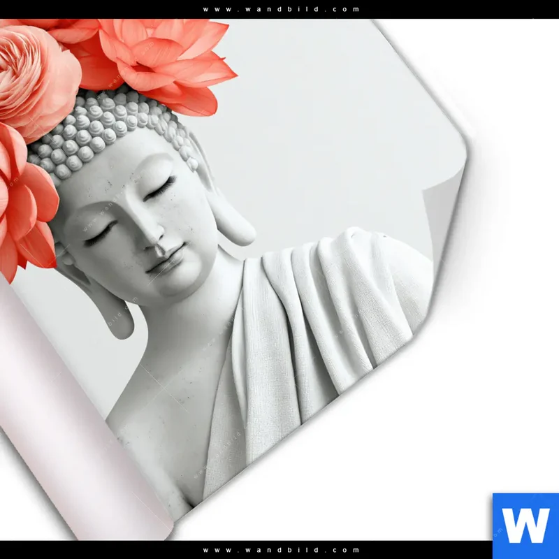 Poster | Buddha mit Blütenkrone | Quadrat