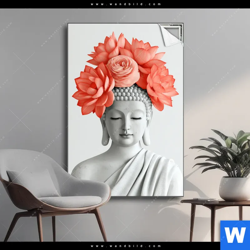 Spannbild | Buddha mit Blütenkrone | Hochformat