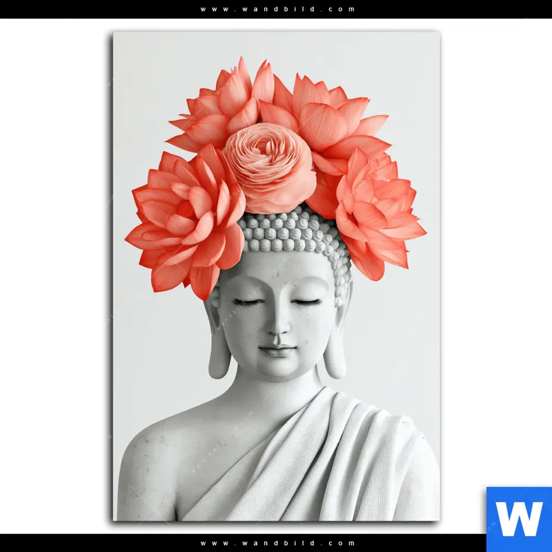 Spannbild | Buddha mit Blütenkrone | Hochformat