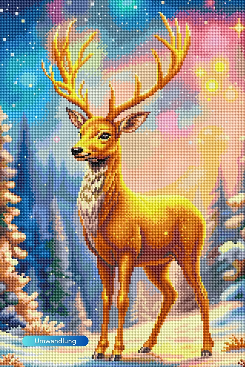 Diamond Painting - Golden Hirsch