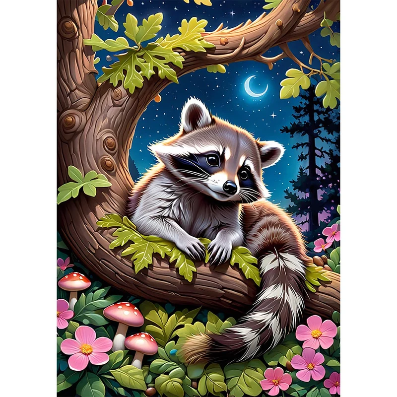 5D Diamond Painting – Racoon