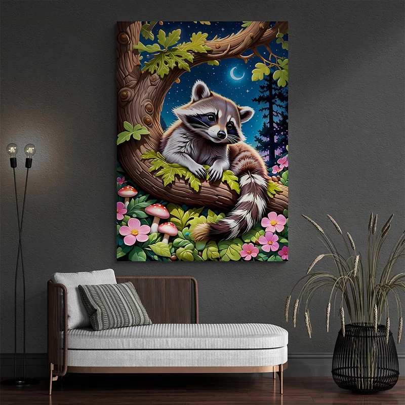 5D Diamond Painting – Racoon