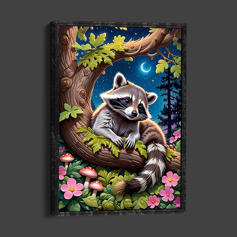 5D Diamond Painting – Racoon