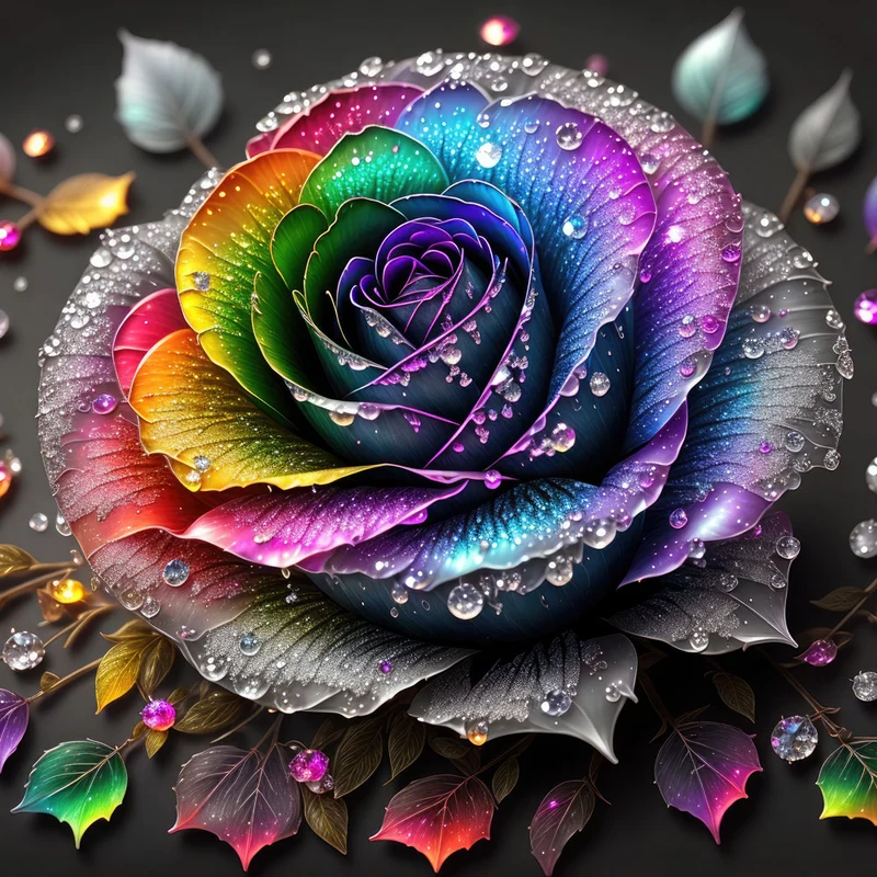 5D Diamond Painting – Farbige Rose