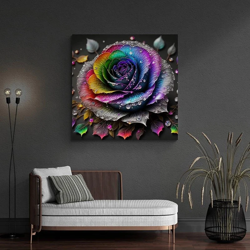 5D Diamond Painting – Farbige Rose